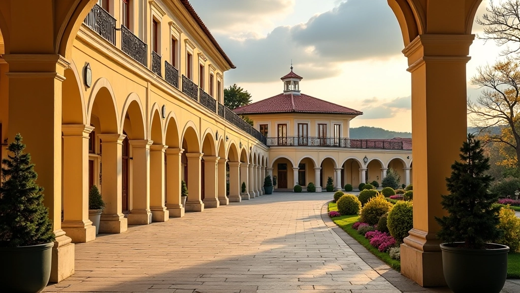 Historické kolonády Mariánských Lázní s klasickou architekturou